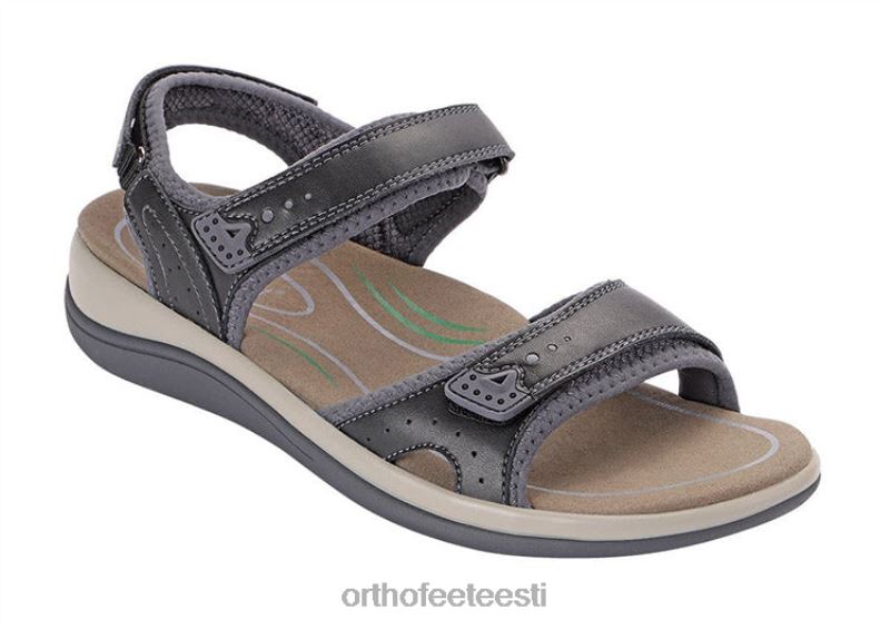 naised Orthofeet malibu kahesuunaline rihm must sandaalid ZBF0416